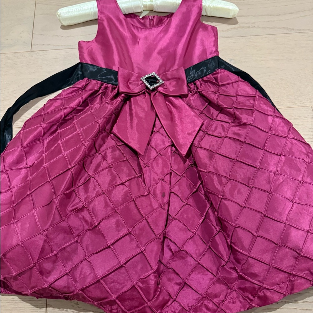 Jayne Copeland Fuchsia Dress with Bow Accent